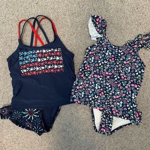Carter’s and Cat & Jack  (Set of 2) 2-Piece Swimsuits Size 6/6X